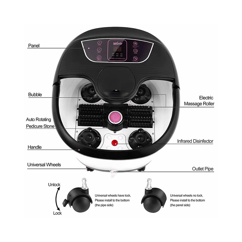 MM-18C Pengurut Mandian Spa Kaki Automatik Dengan Penggelek Urut 8pcs Dan Batu Apung